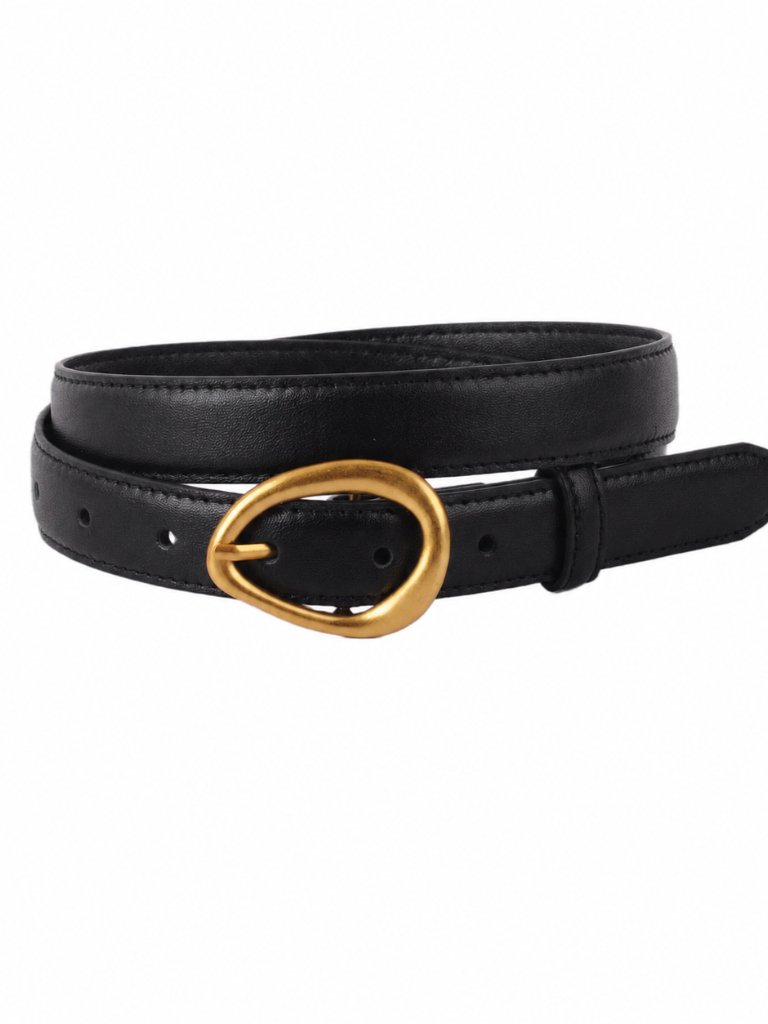 Most Wanted Usa Black Leather Asymmetrical Buckle Belt M